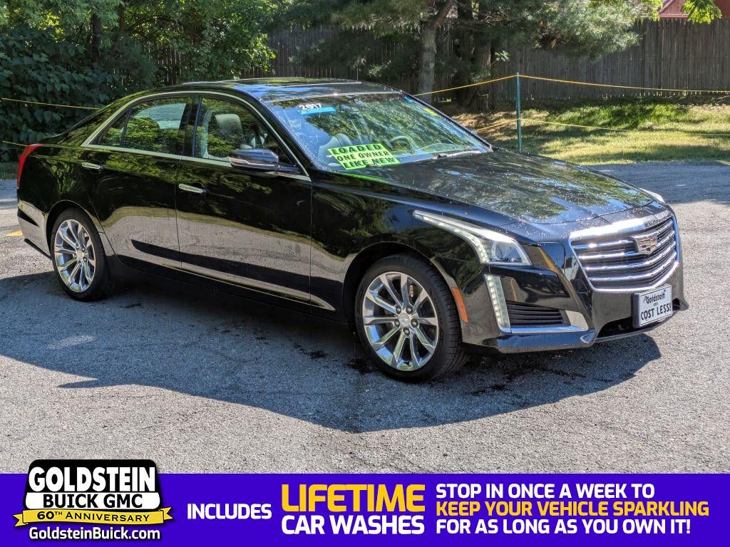 2017 Cadillac CTS Luxury AWD in Stellar Black Metallic — front three-quarter view