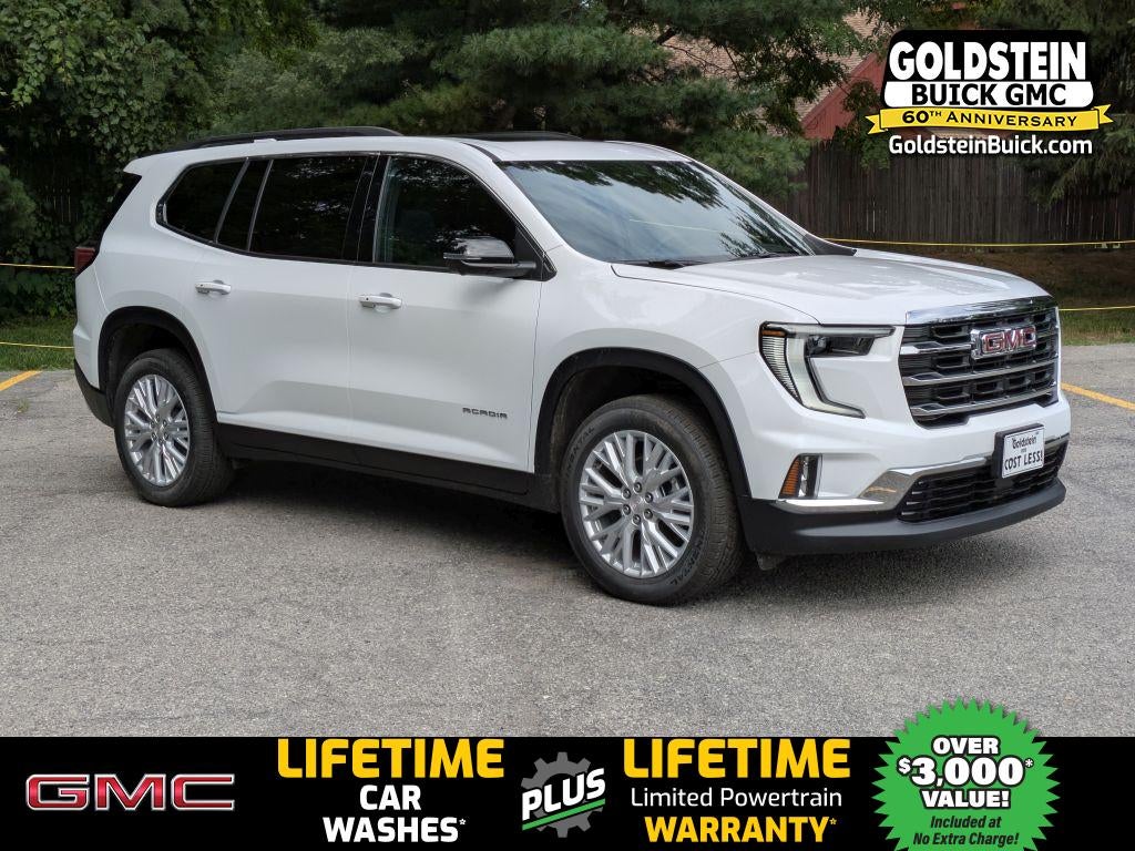 2026 GMC Acadia Elevation in Summit White — front three-quarter view