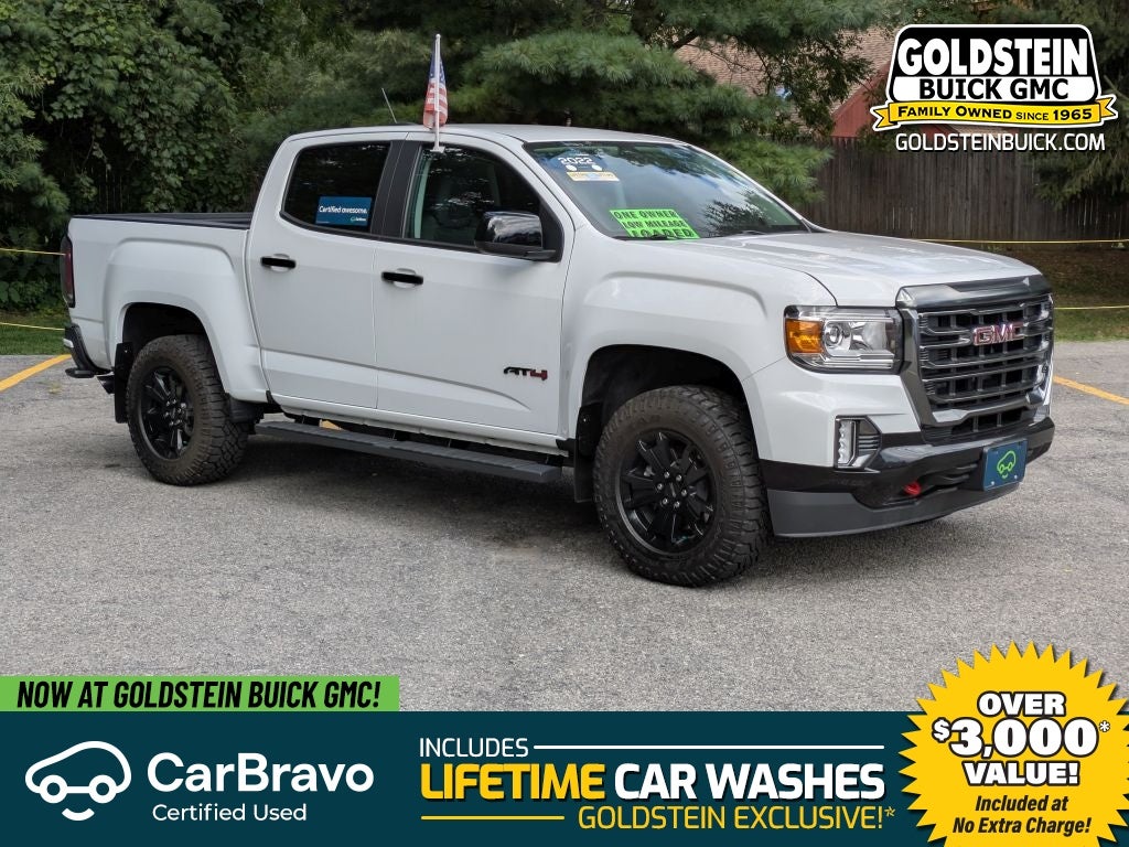 2022 GMC Canyon AT4 - Cloth in Summit White — front three-quarter view