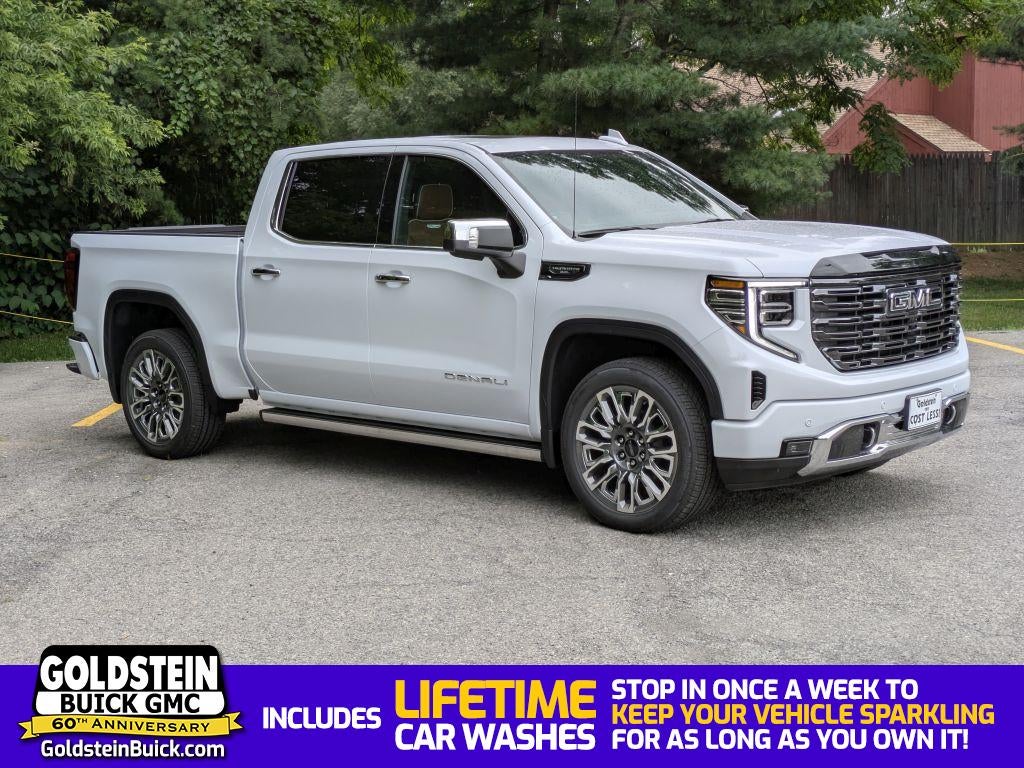 2026 GMC Sierra 1500 Denali Ultimate in Glacier White Tricoat — front three-quarter view