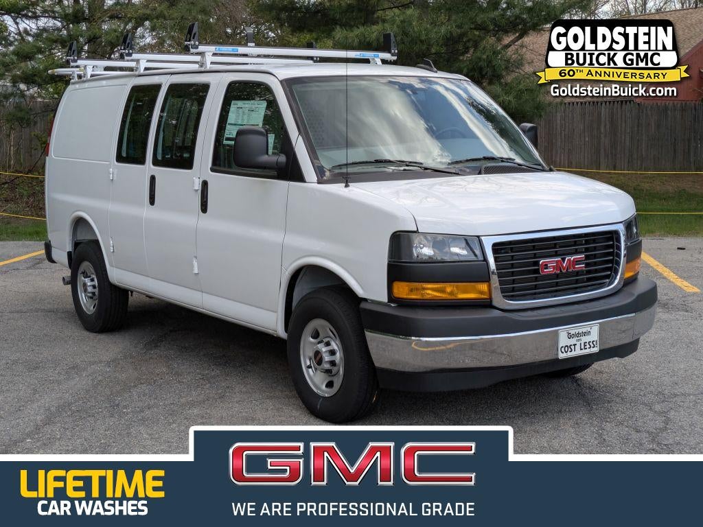 2025 GMC Savana Cargo Work Van in Summit White — front three-quarter view