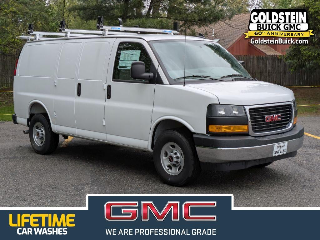 2025 GMC Savana Cargo Work Van in Summit White — front three-quarter view