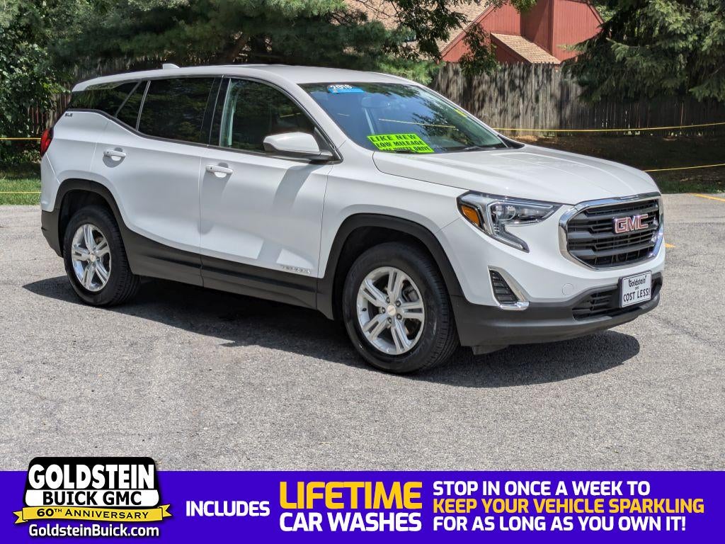 2018 GMC Terrain SLE in Summit White — front three-quarter view