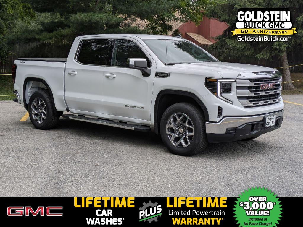 2026 GMC Sierra 1500 SLE in Summit White — front three-quarter view