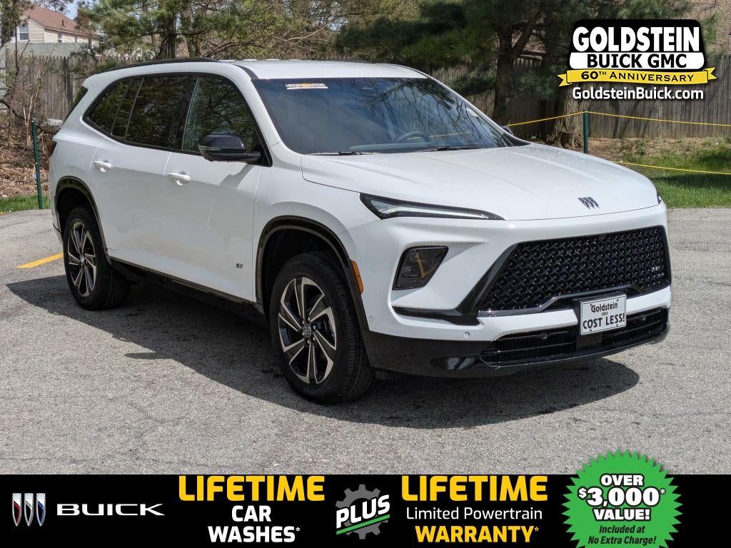 2026 Buick Enclave Sport Touring in Summit White — front three-quarter view