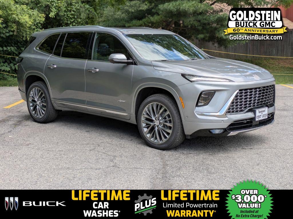 2026 Buick Enclave Avenir in Moonstone Gray Metallic — front three-quarter view