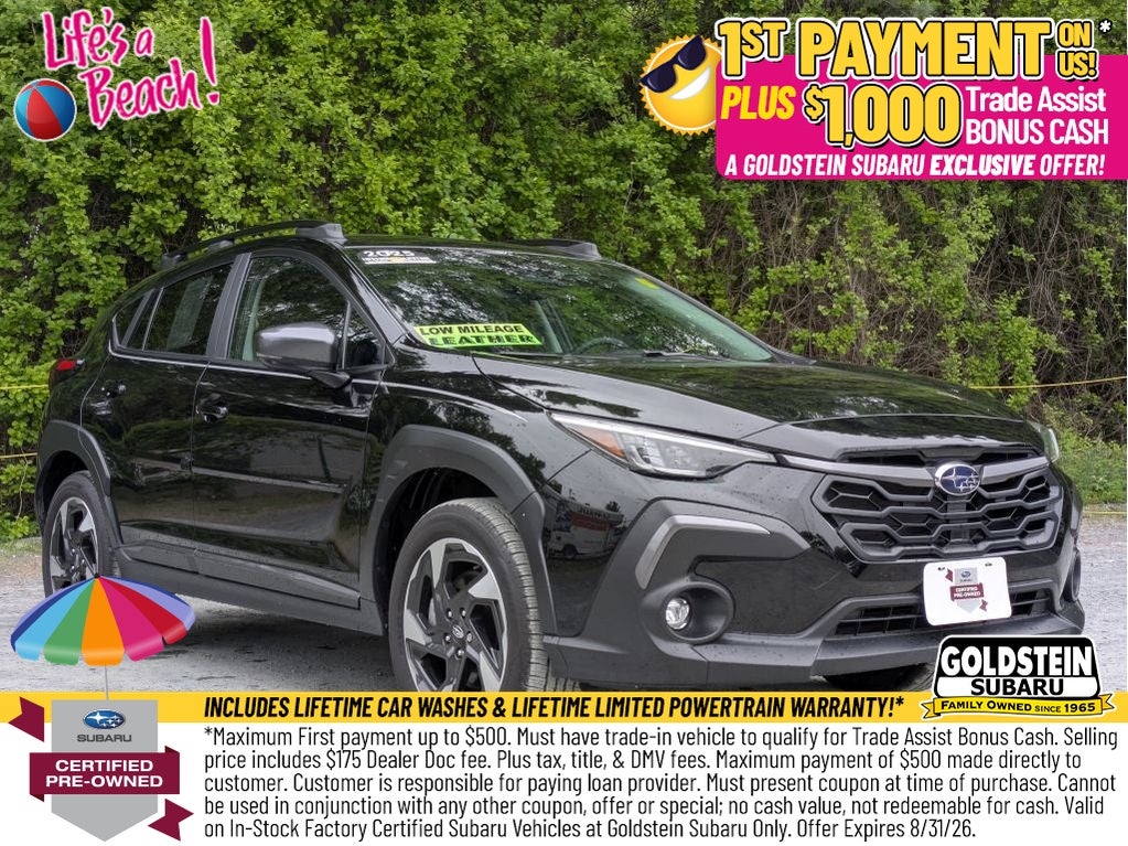 2025 Subaru Crosstrek Limited in Crystal Black Silica — front three-quarter view