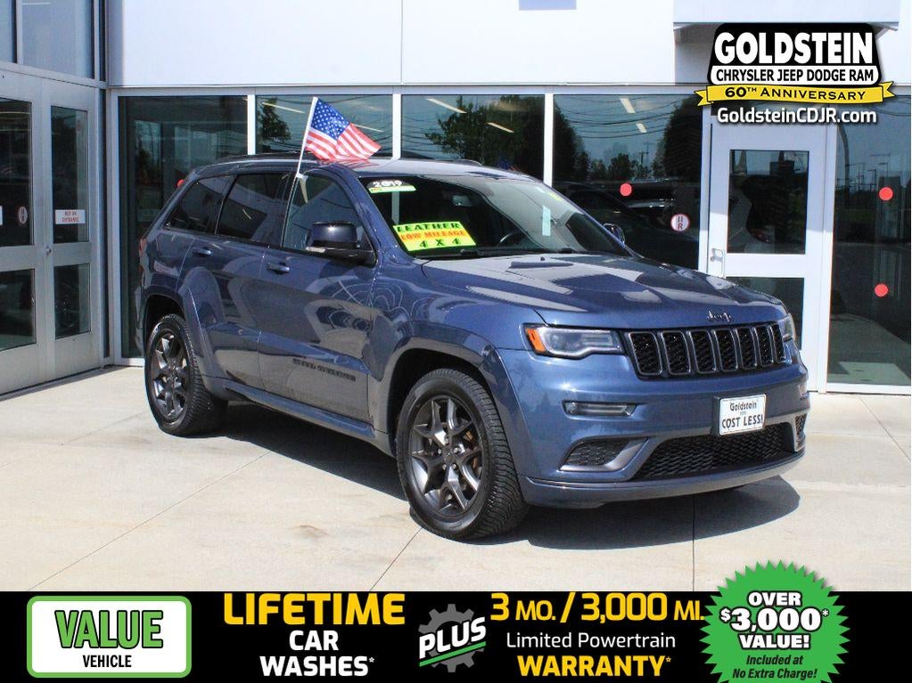 2019 Jeep Grand Cherokee Limited X in Slate Blue Pearlcoat — front three-quarter view