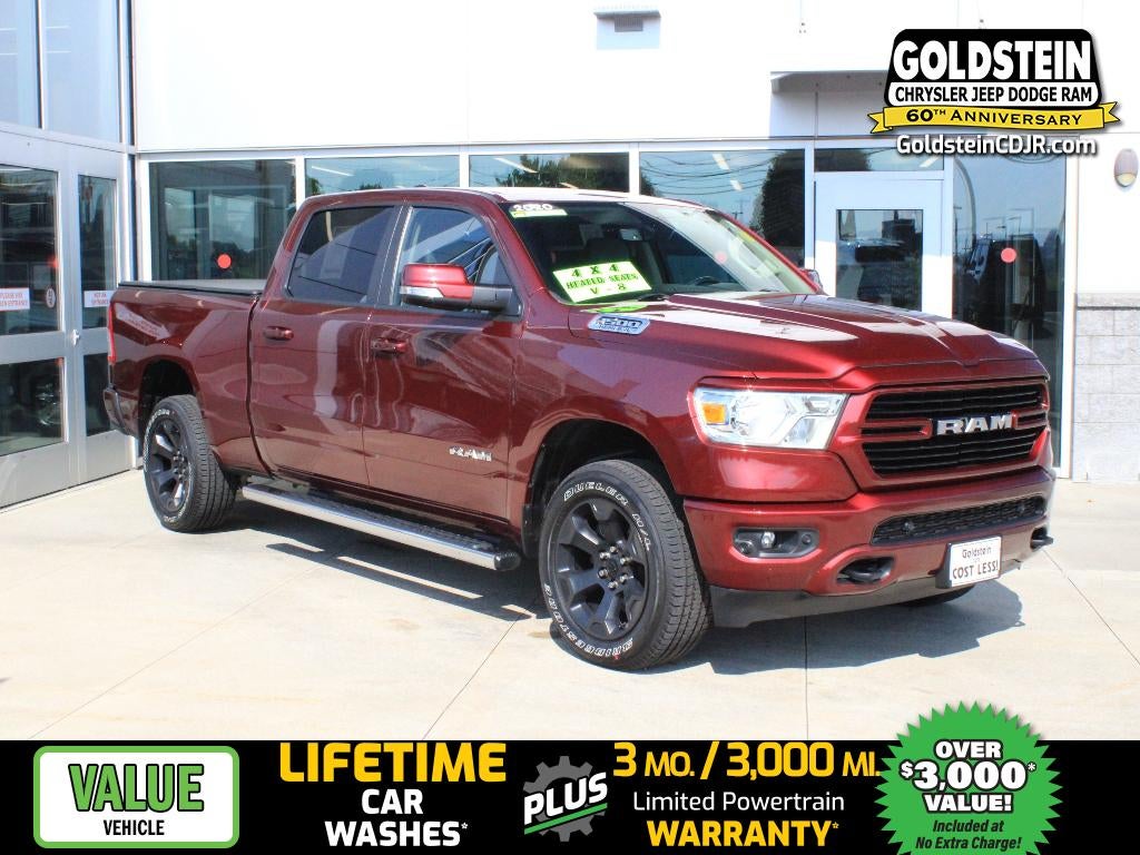 2020 RAM 1500 Big Horn in Delmonico Red Pearlcoat — front three-quarter view