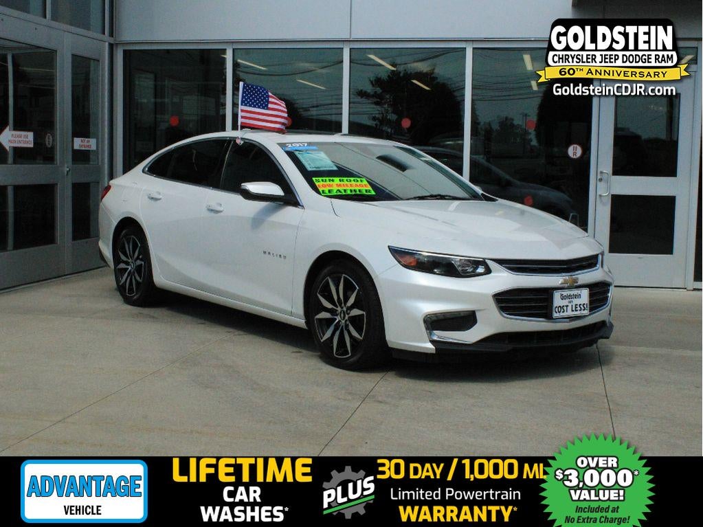 2017 Chevrolet Malibu LT in Iridescent Pearl Tricoat — front three-quarter view