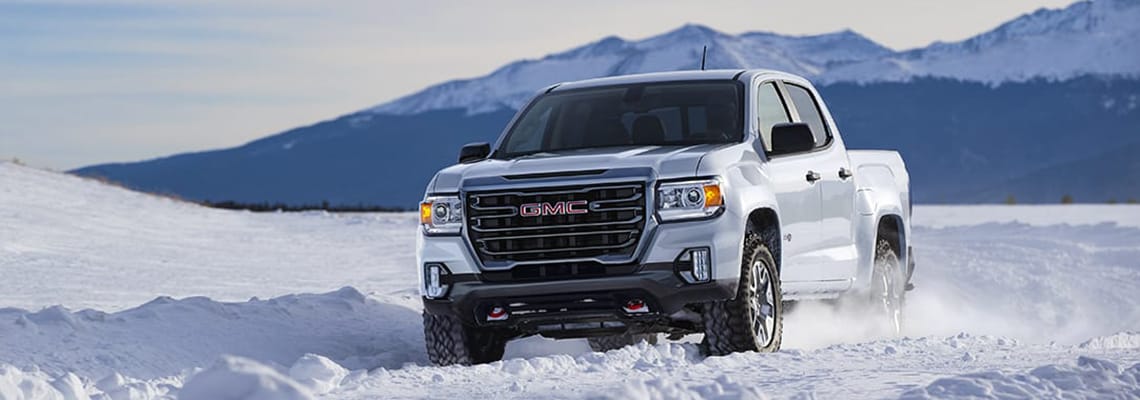 2021 GMC Canyon driving in the snow