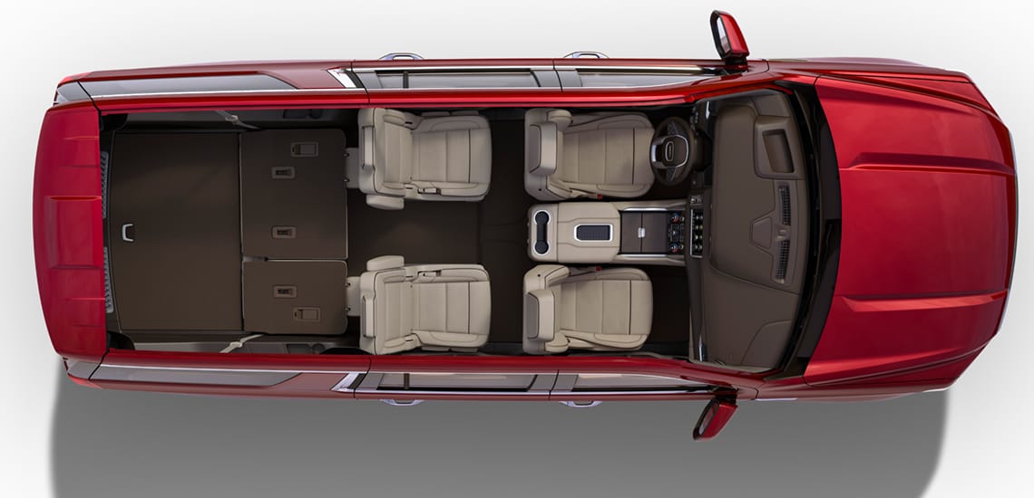 2021 GMC Yukon interior seating cutaway view